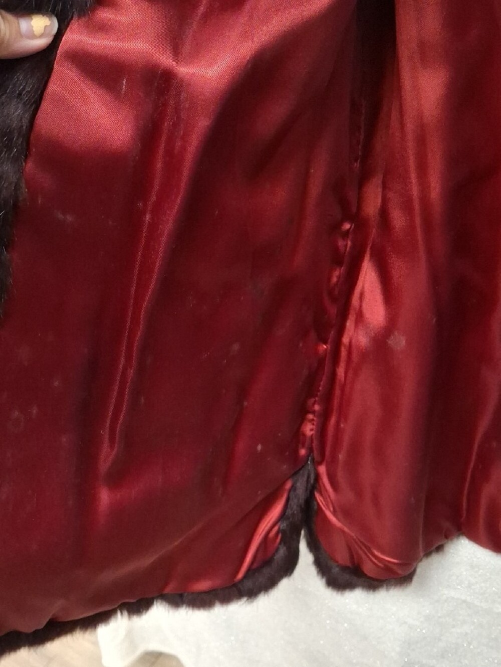Womens Red Dyed Rabbit Fur Jacket - Picture 11 of 11